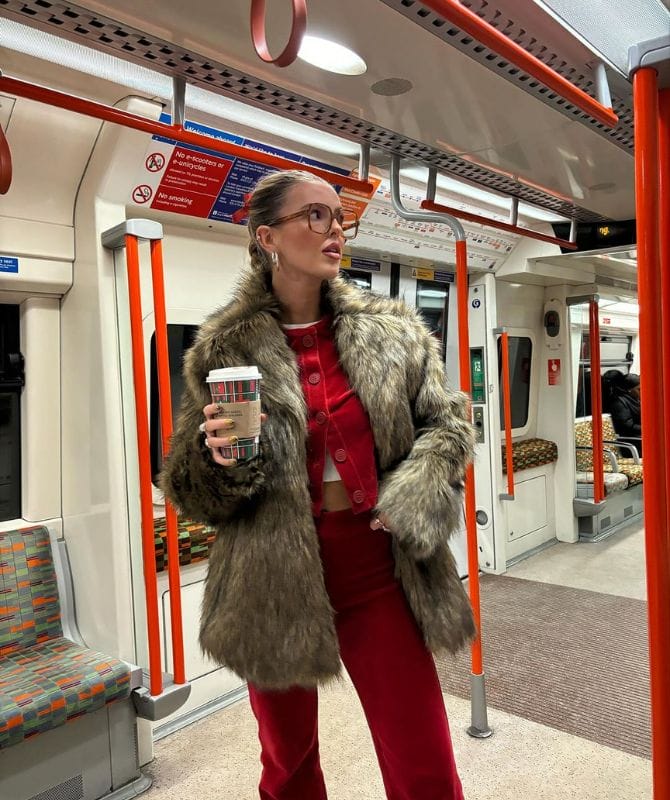 red cardigan trend