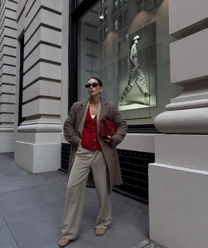 red cardigan trend