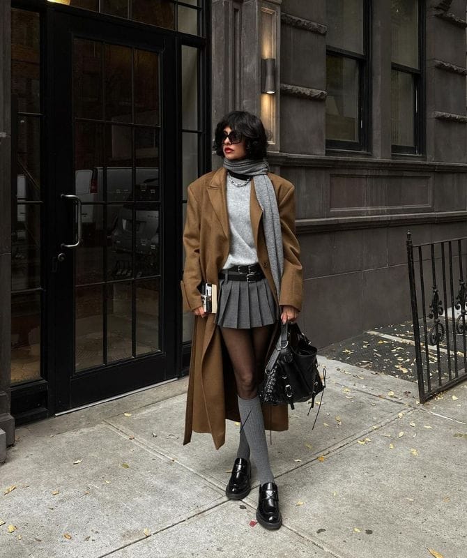 winter coats and hot pants trend