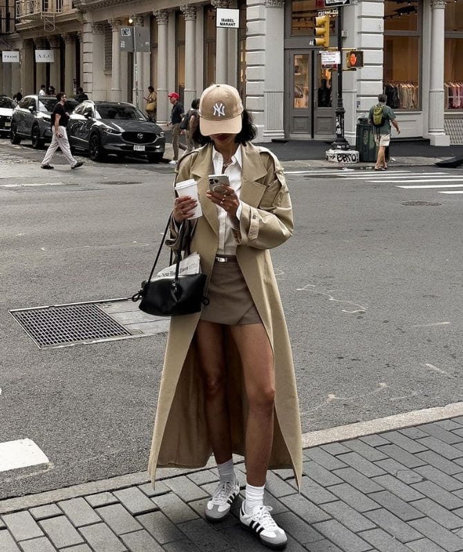 winter coats and hot pants trend