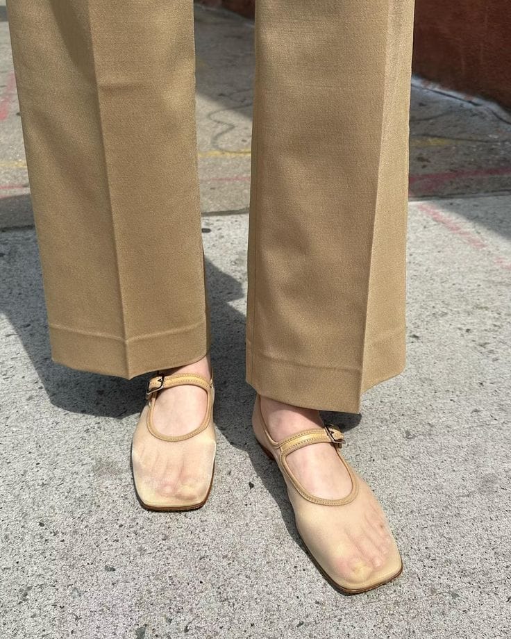 SQUARE TOE BALLET FLATS