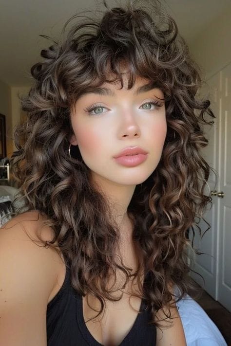 curly bangs​ hairstyles