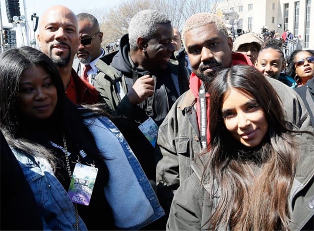 Common, Kanye West and Kim Kardashian West